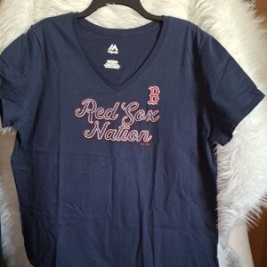 Majestic Navy Blue Red Sox Nation Tee